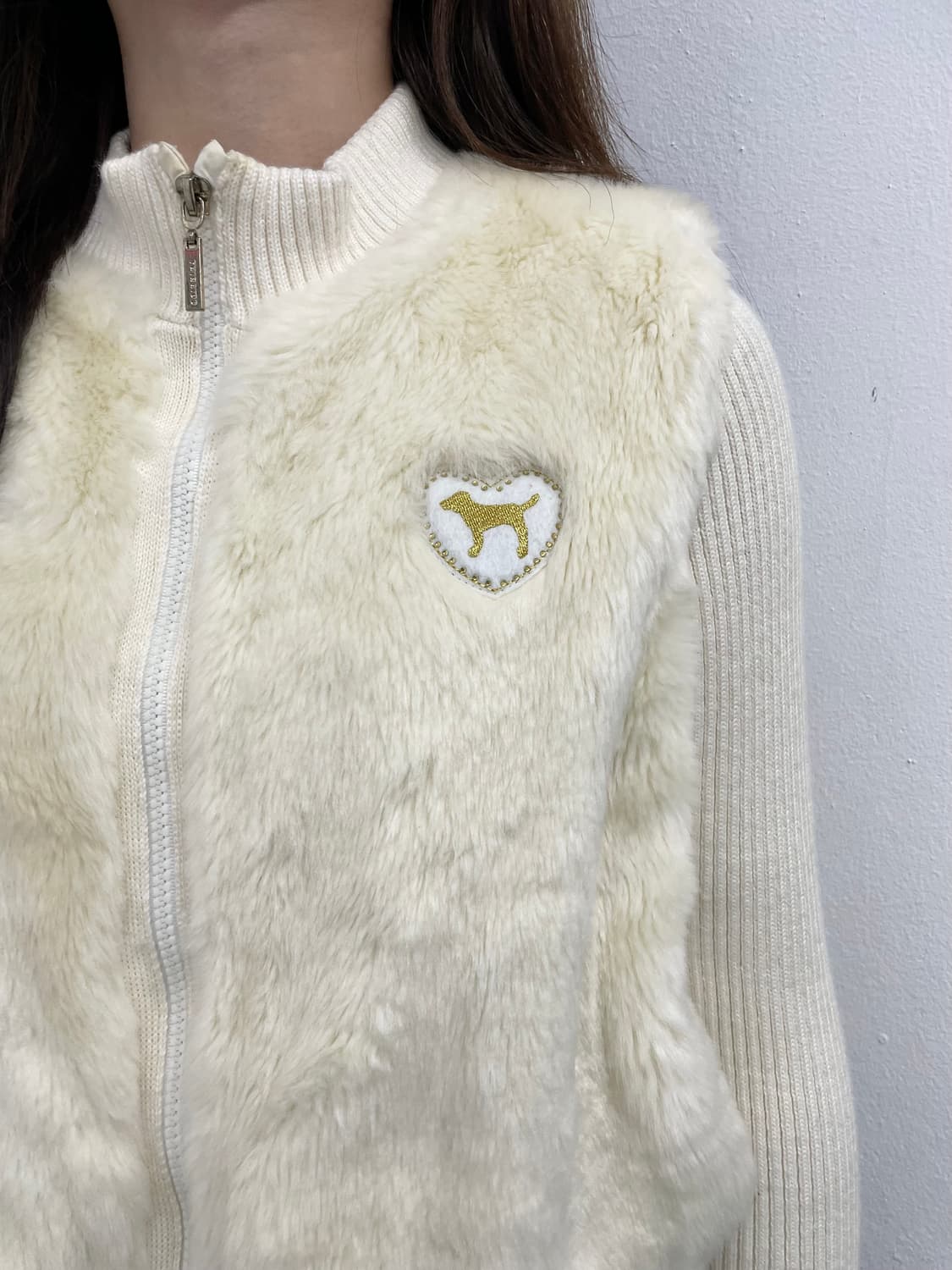 pink 아이보리 퍼니트 집업 상품이미지3