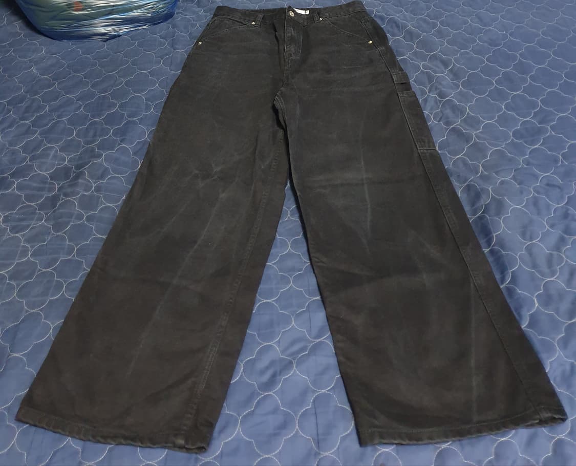 (숏버전) CORE DE 사이드 더블포켓 워시드 카펜터 데님팬츠 흑청 L 상품이미지2