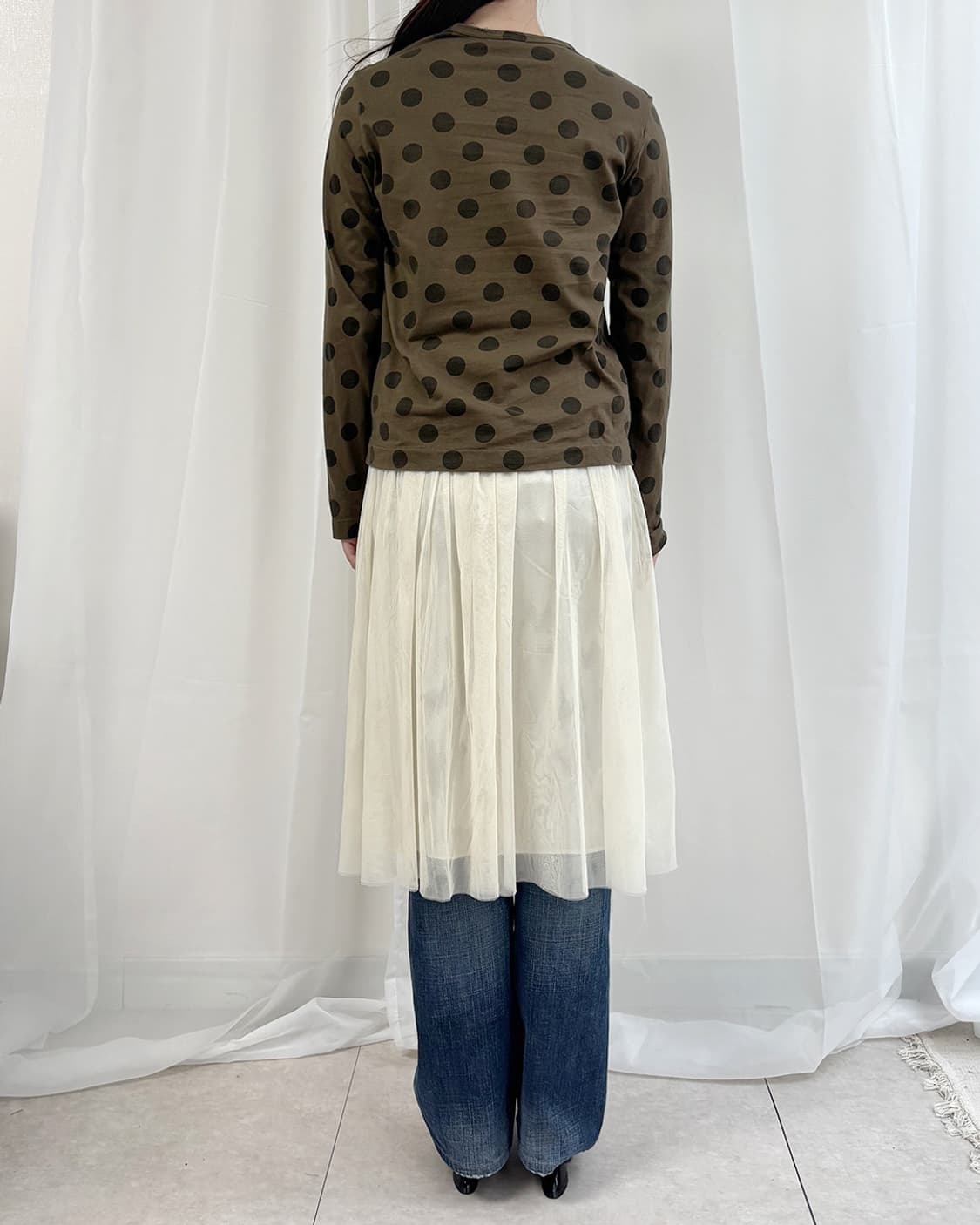 tricot comme des garcons 카키 도트 티셔츠 상품이미지10