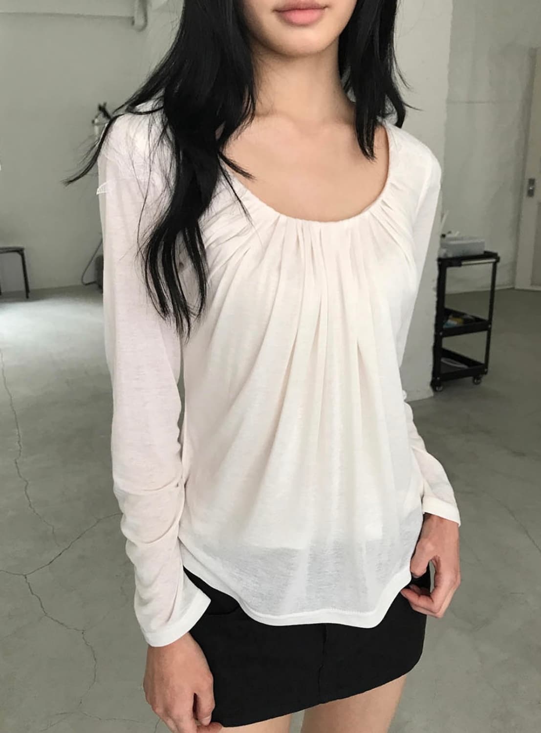 Drape shirring top 상품이미지3