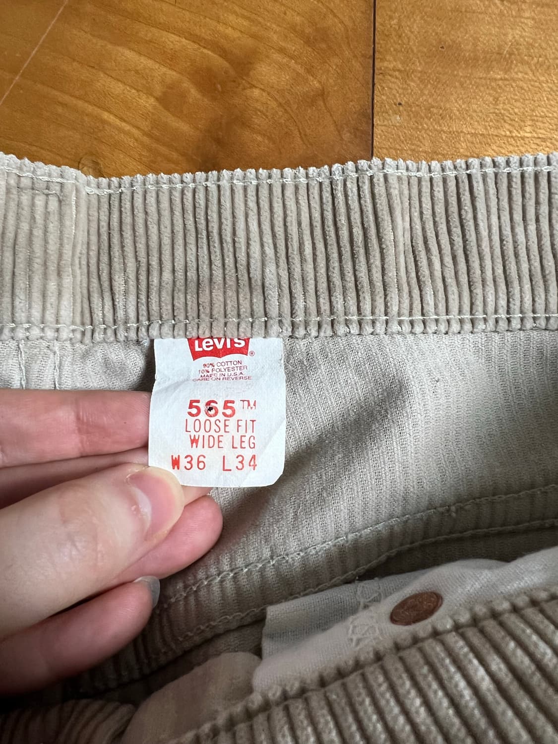 Rare) 90s levi’s 565 wide leg 코듀로이 팬츠 상품이미지4