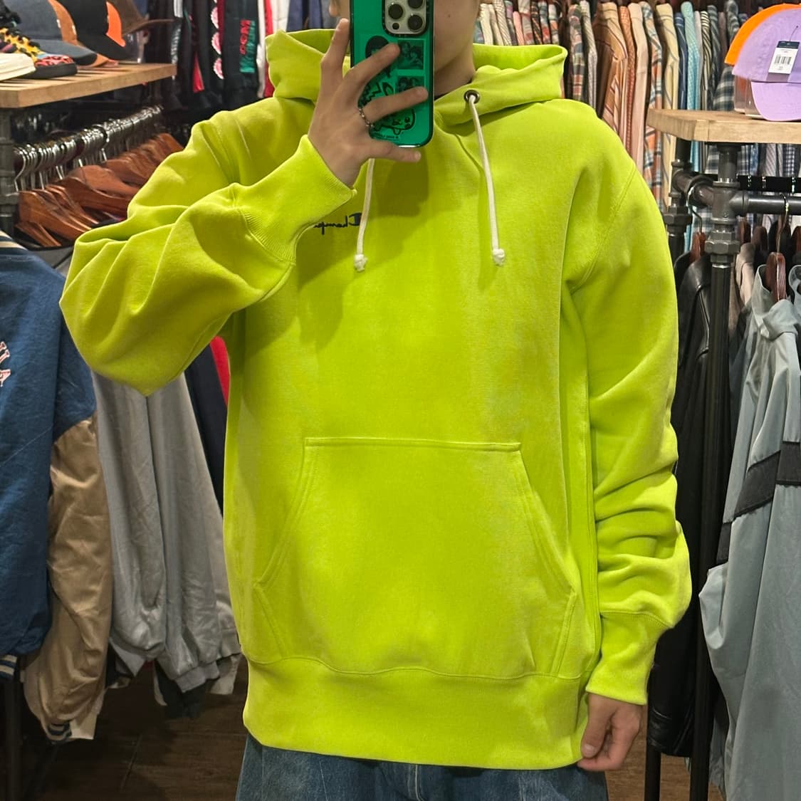 [HI] 챔피온 위버스위드 후드티 라임 상품이미지2