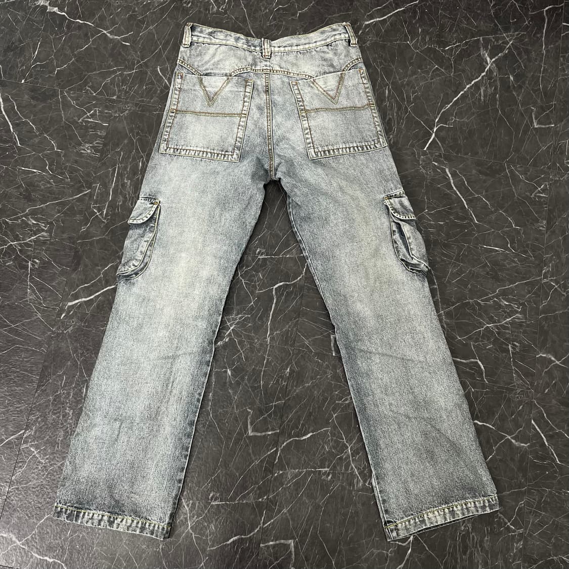 BLUESKIN 아이스 워시드 와이드 데님 카고 팬츠 상품이미지6