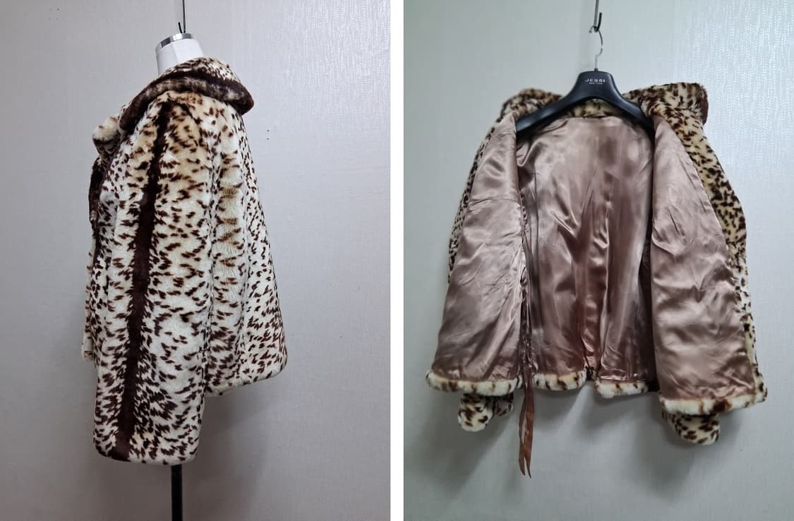 일본수입 천연모피 레오파드 양털숏쟈켓 4455  상품이미지3