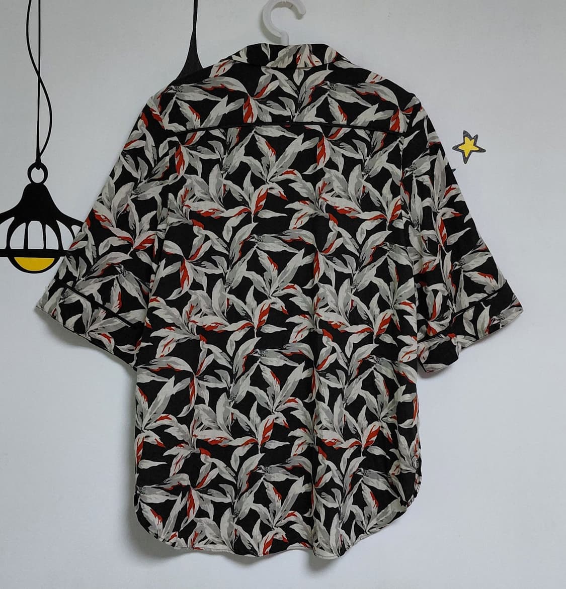 [M] 마우지(MOUSSY) 린넨 혼방 보타니컬 오픈칼라 반팔 셔츠 상품이미지7