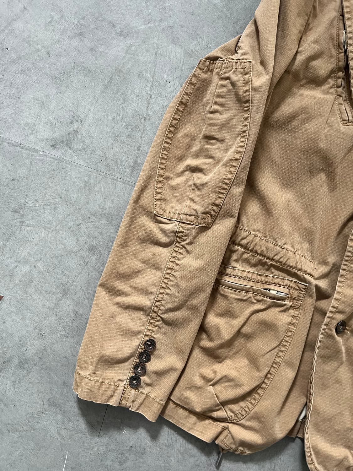 Diesel 디젤 베이지 브라운 코튼 워크 자켓 블레이저  상품이미지5