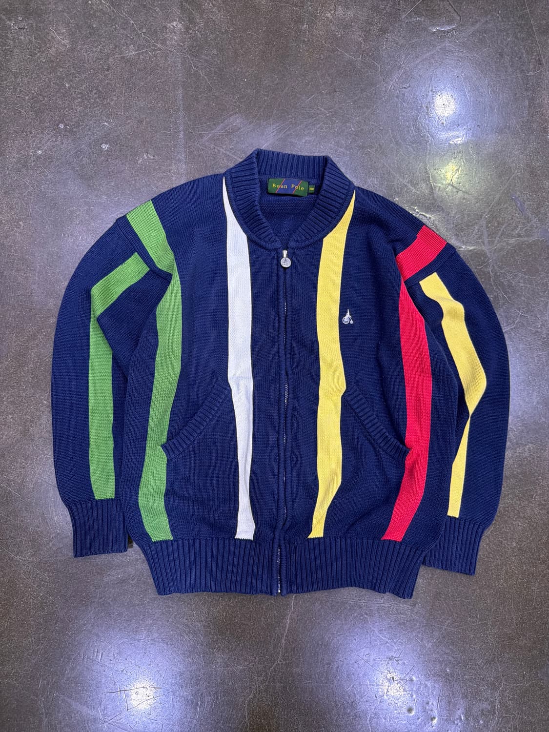 빈폴 멀티 배색 스트라이프 니트 집업 자켓 100 상품이미지1