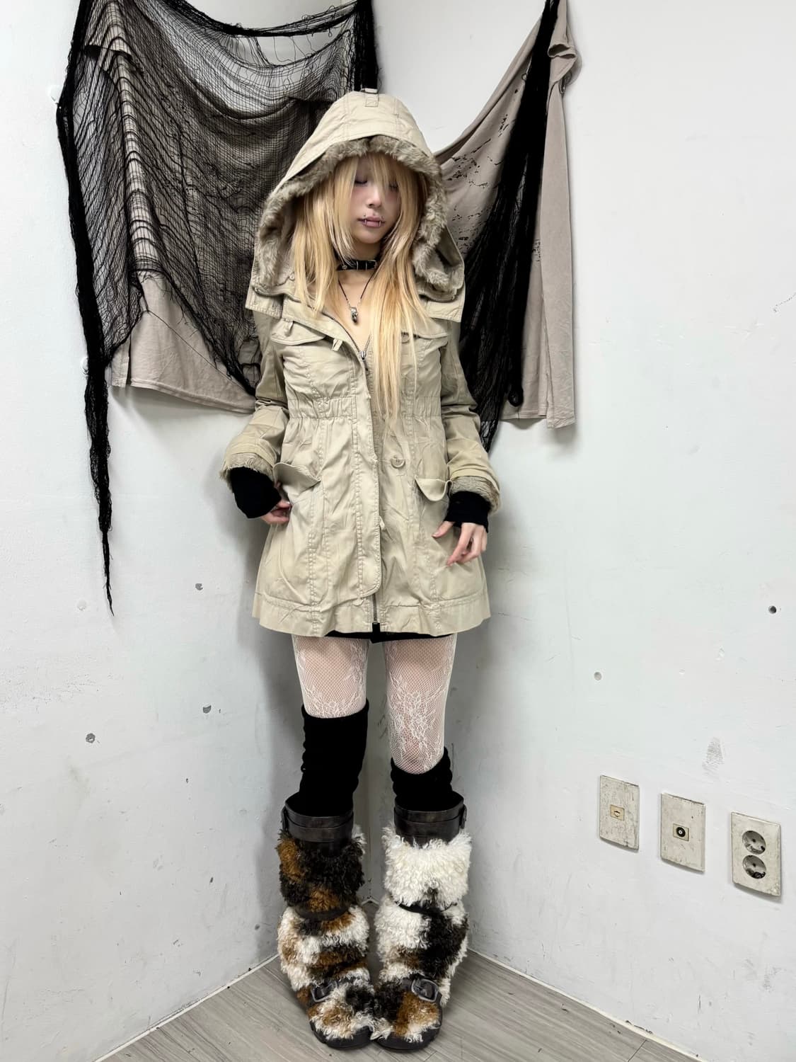 [JILLSTUART]Y2K Mood Fur Hoodie Parka 상품이미지1