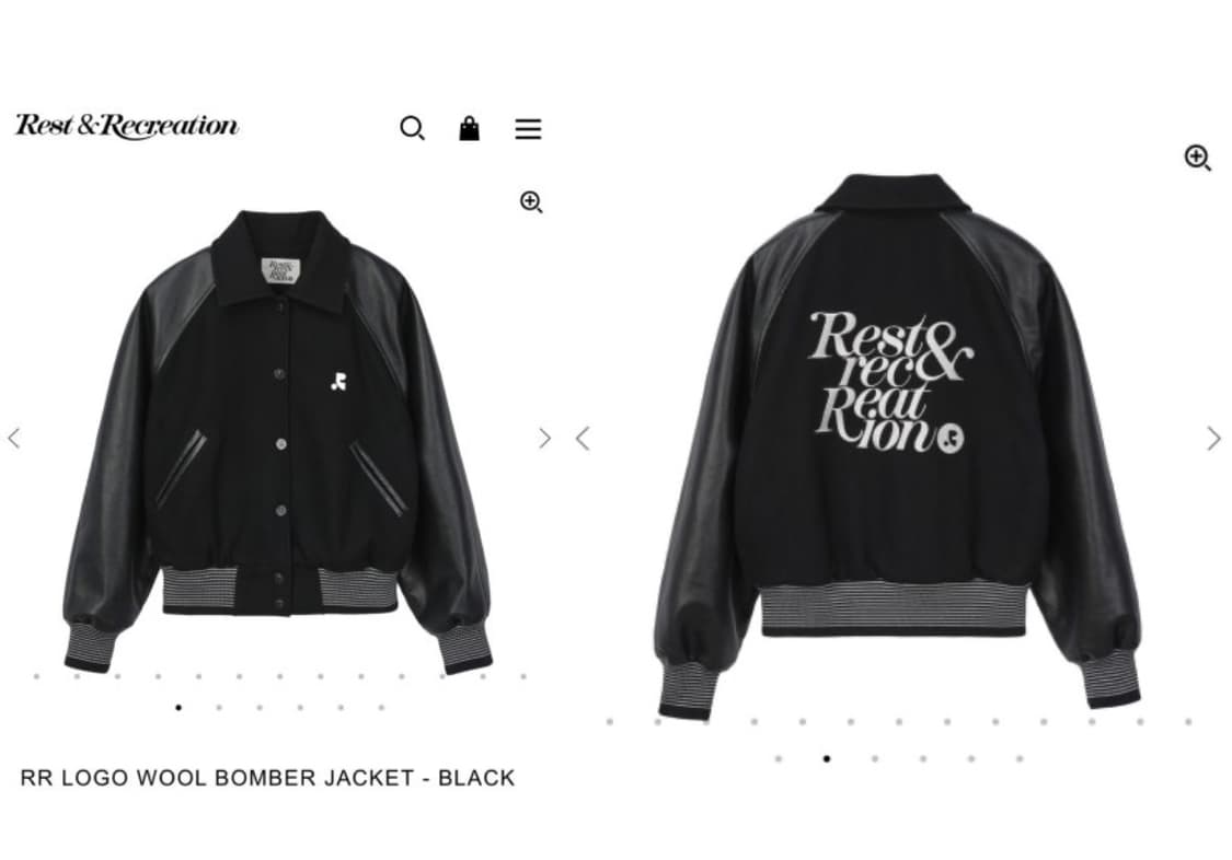 레스트앤레크레이션 바시티 자켓 블랙 상품이미지1