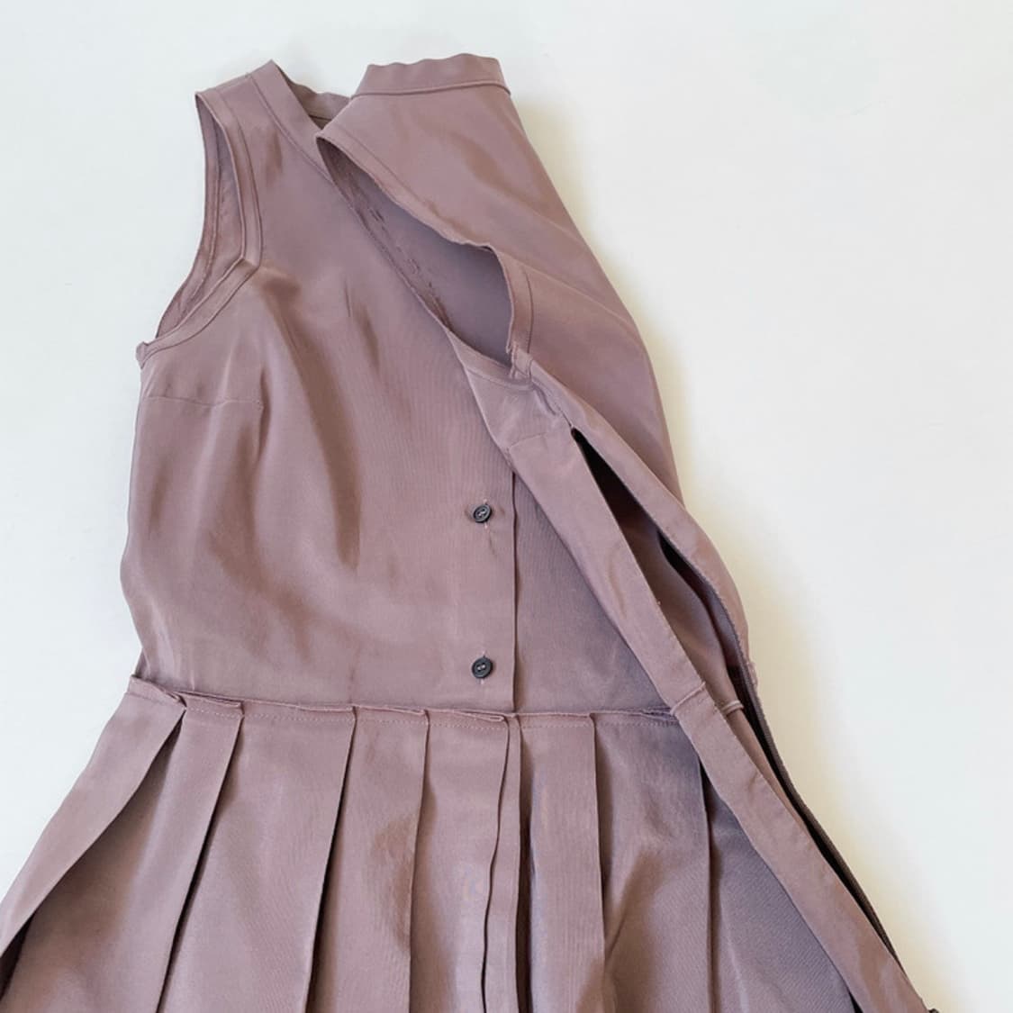 질샌더 네이비 플리츠 실크 블렌디드 미드 드레스 원피스 상품이미지7