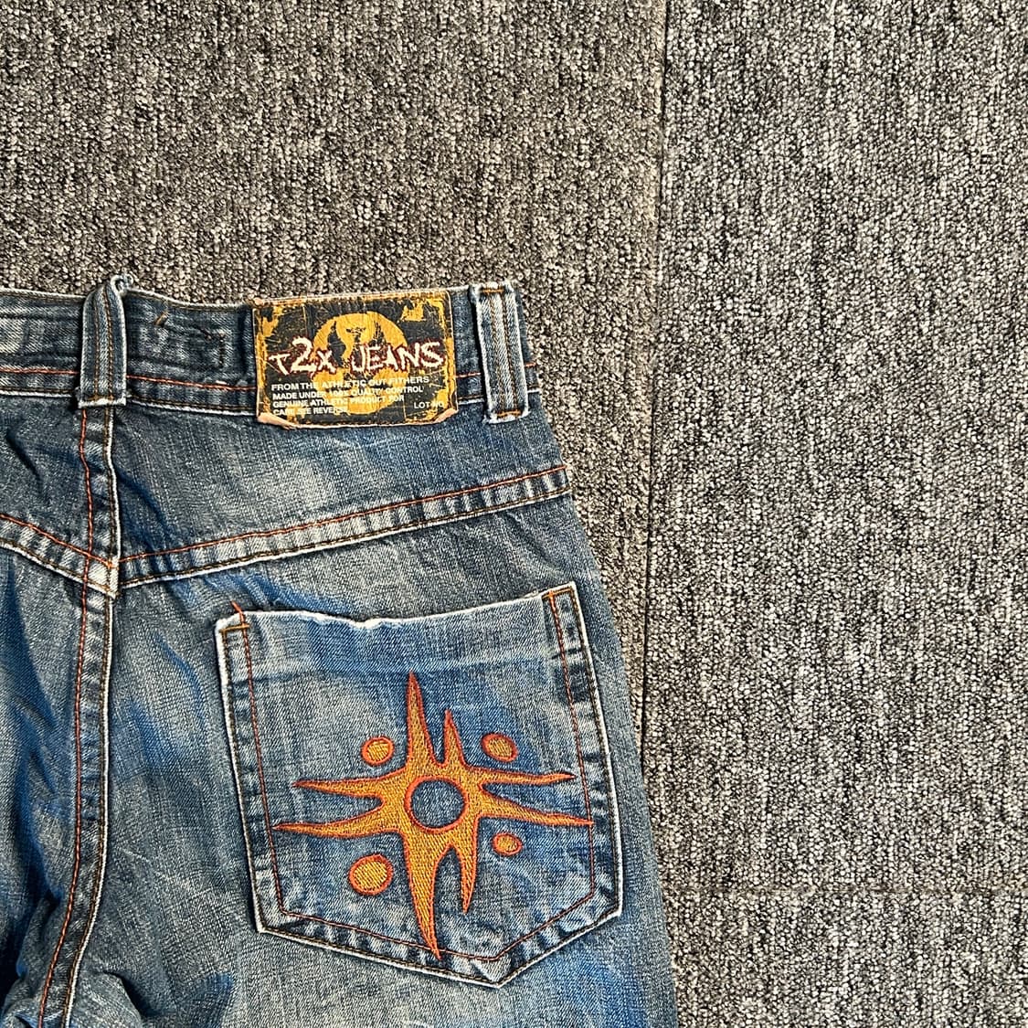 T2X JEANS jpn 빈티지 워싱 자수 데님 팬츠  상품이미지5