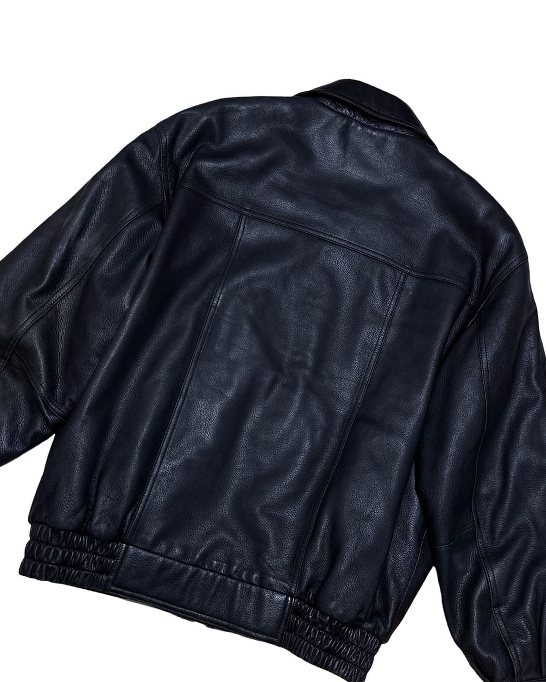 vtg 양가죽 레더 블루종 봄버 자켓 상품이미지5