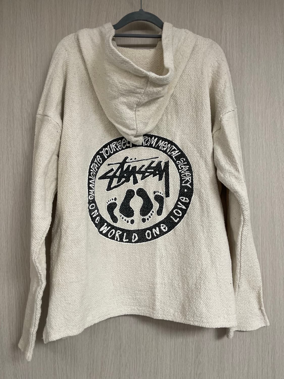 스투시 아이보리색 후드 풀오버 상품이미지2