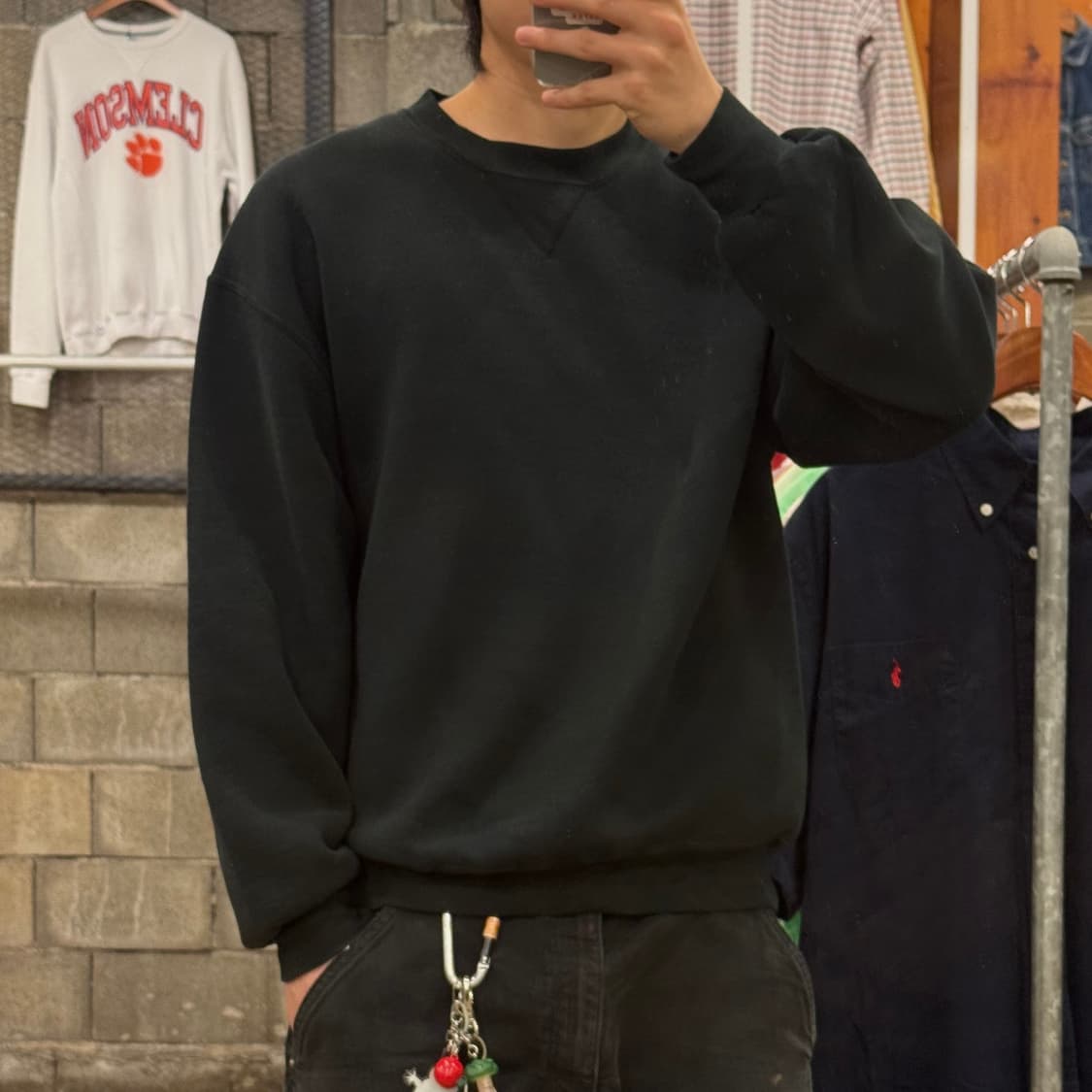 USA 러셀 스웻셔츠 블랙 상품이미지2