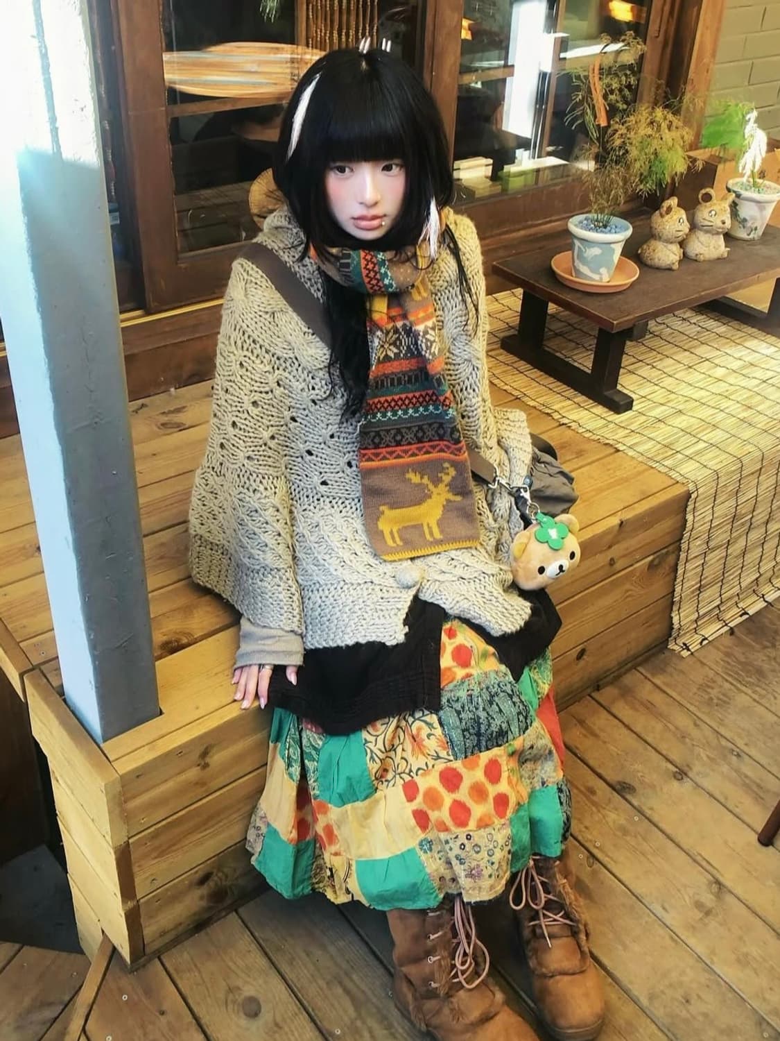 ethnic patchwork skirt 상품이미지1