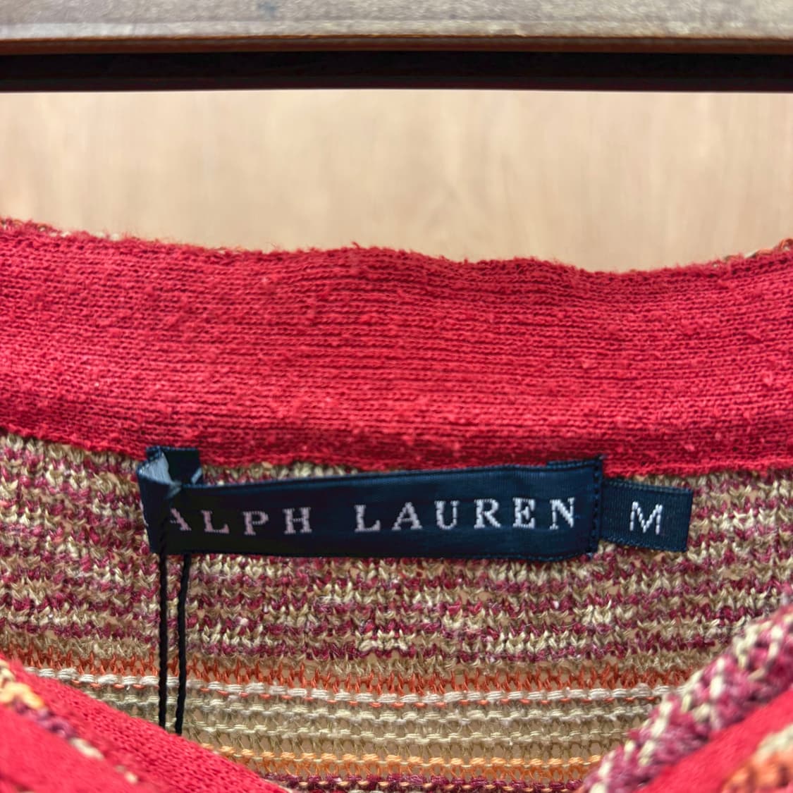 폴로 랄프 로렌 롱 스커트 멀티 스트라이프 패턴 랩 타이 디테일 레드 상품이미지7