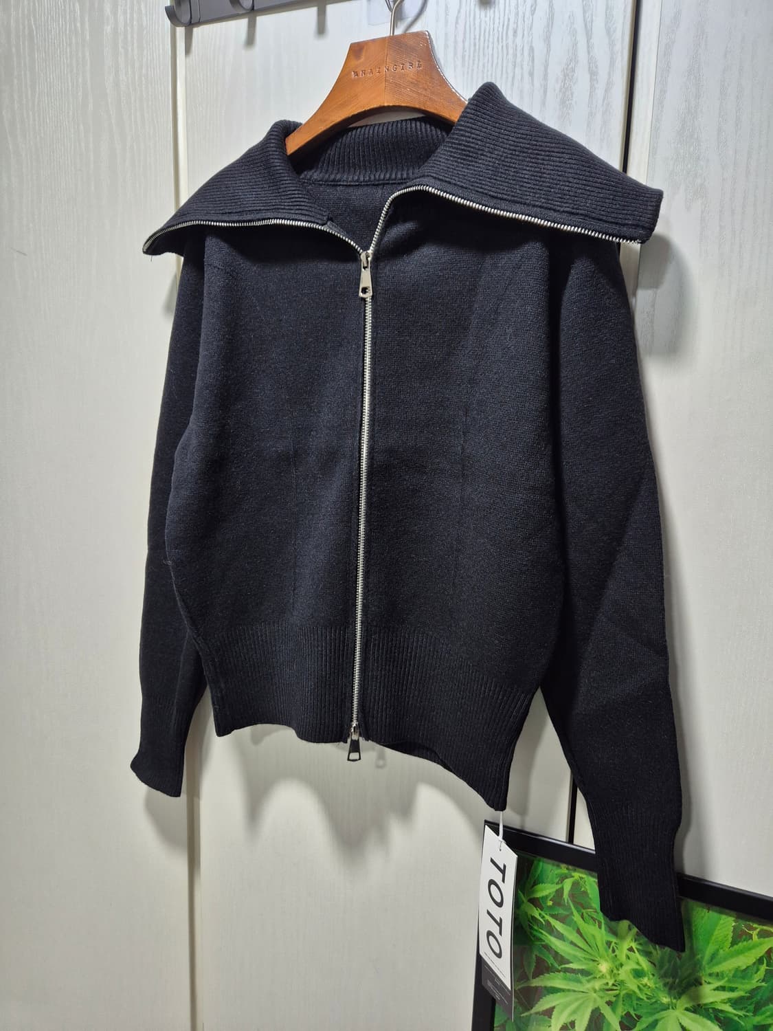 빈티지 가디건 집업 봄니트 블랙 상품이미지3