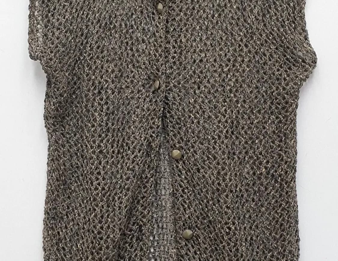 일본 빈티지 LOVELINE 브라운 니트 롱 조끼 상품이미지3