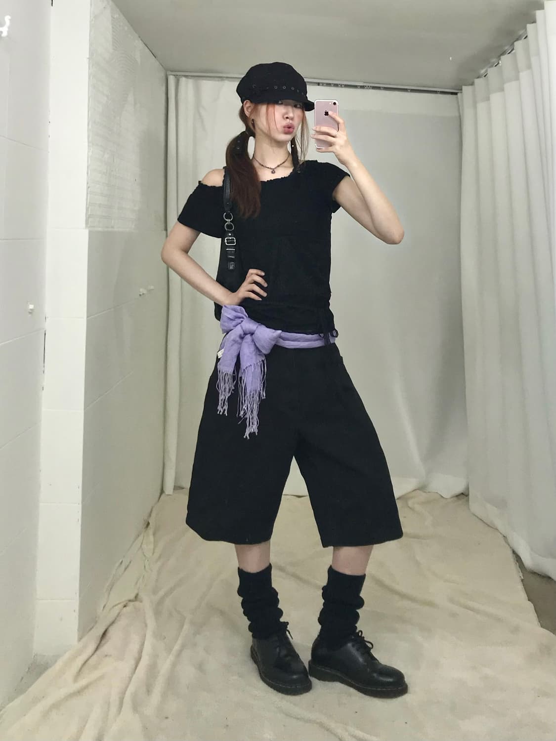 💟 빈티지 블랙 퍼플 러블리 힙 코디 세트 상품이미지3
