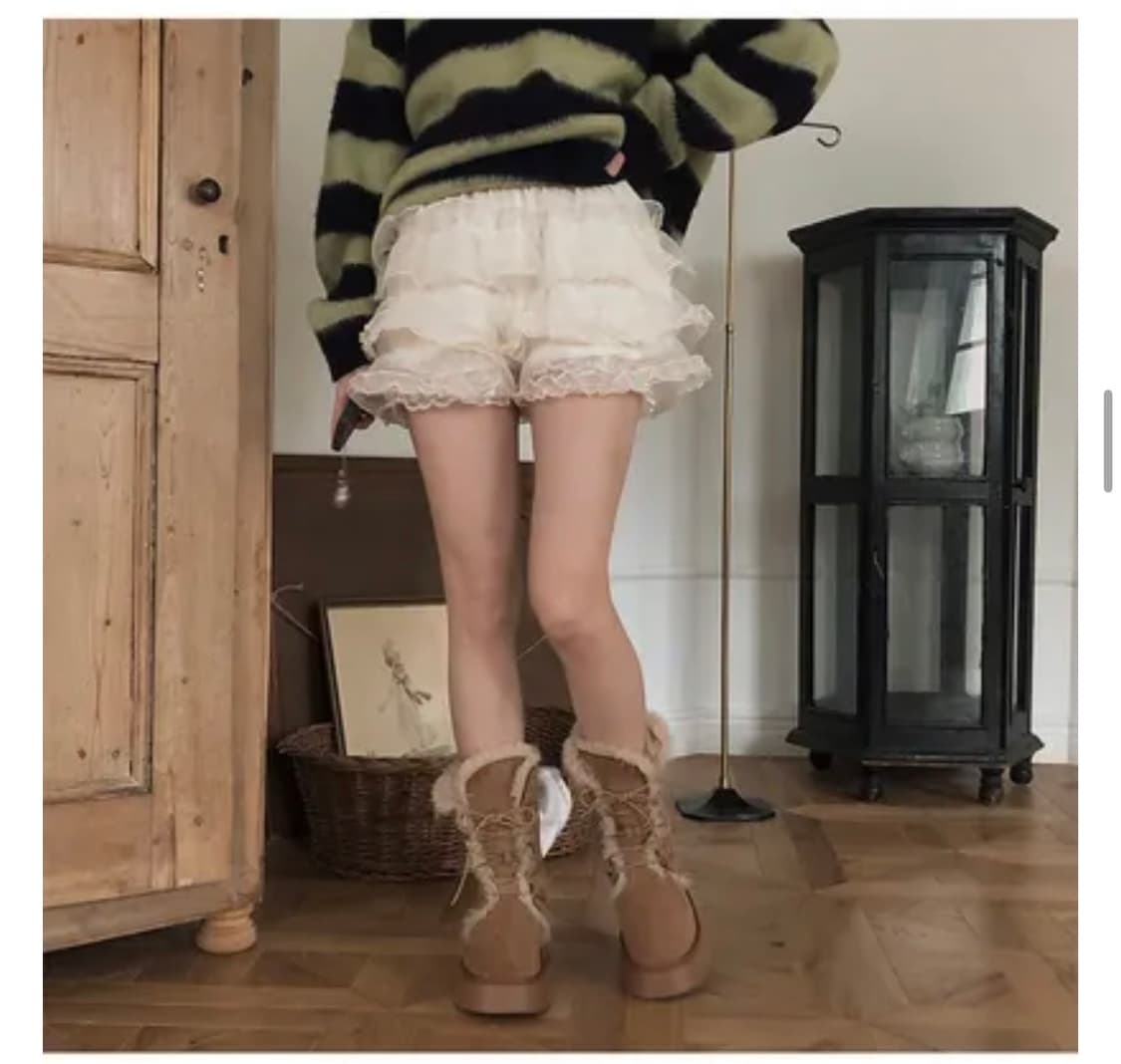 빈블 레이스 프릴 캉캉 팬츠 스커트 (반바지) 상품이미지1