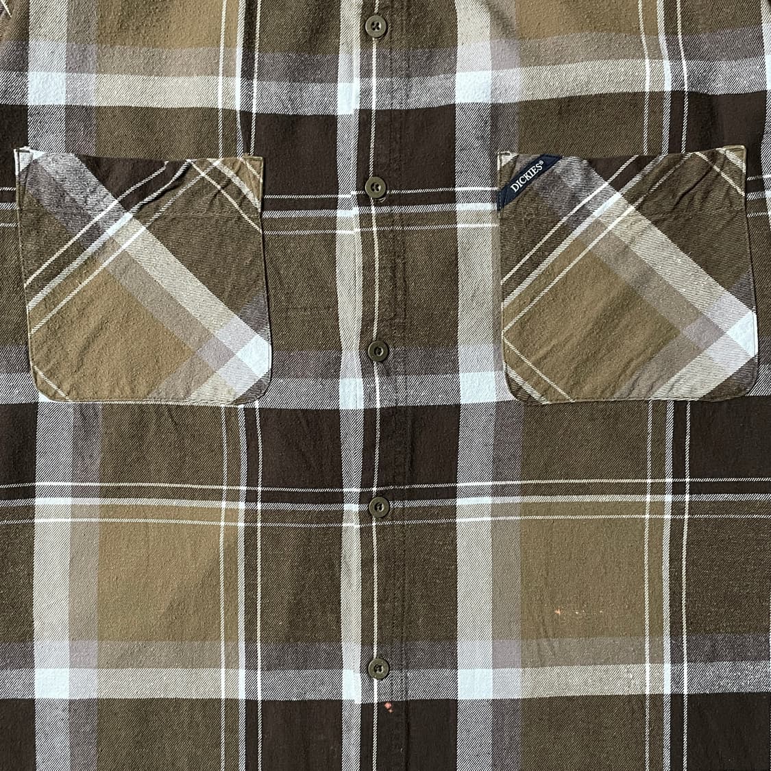 DICKIES 디키즈 빈티지 브라운 포켓 체크 셔츠 A00799 상품이미지3