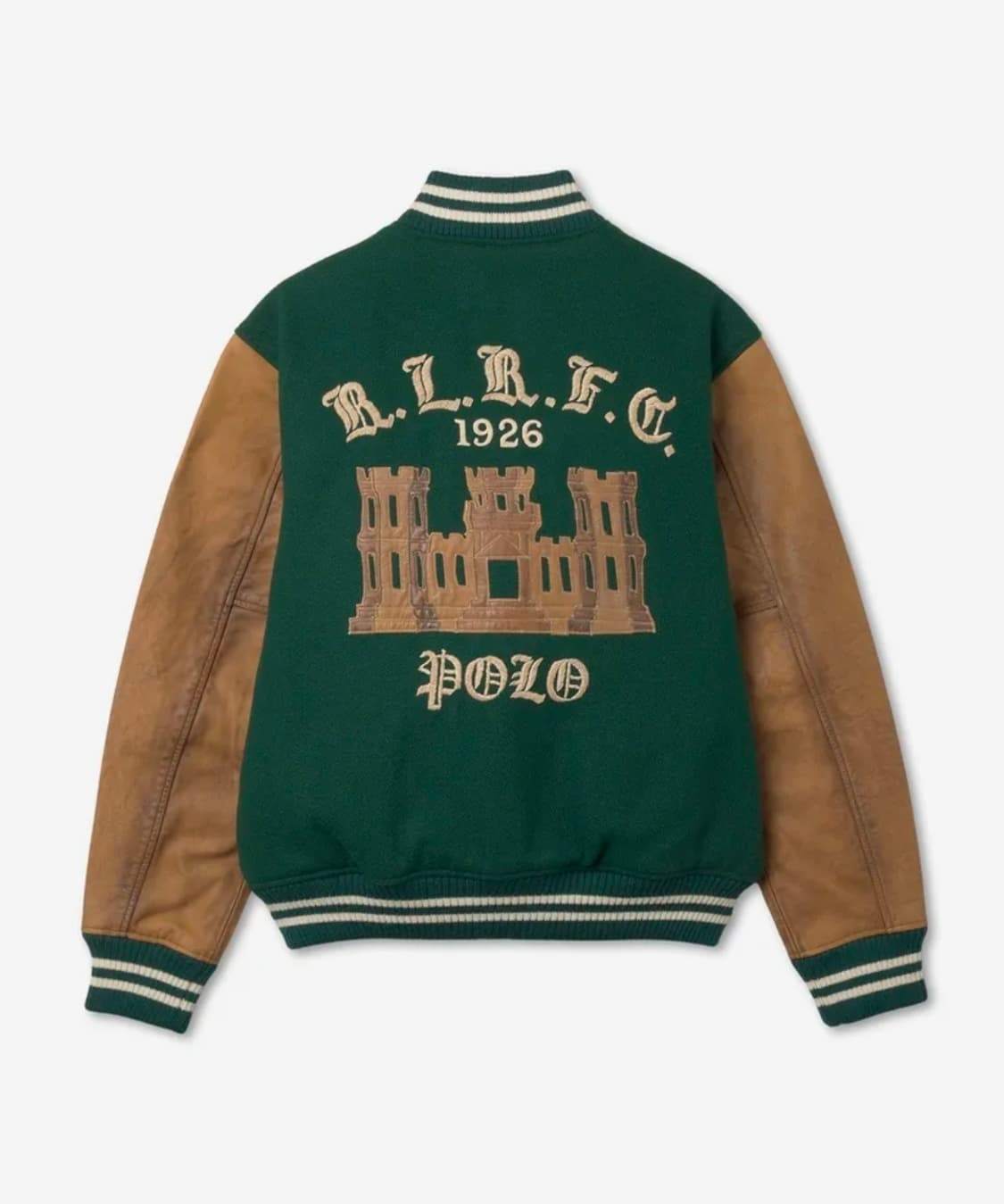 [새상품/L]폴로 레더패치 바시티자켓 상품이미지2