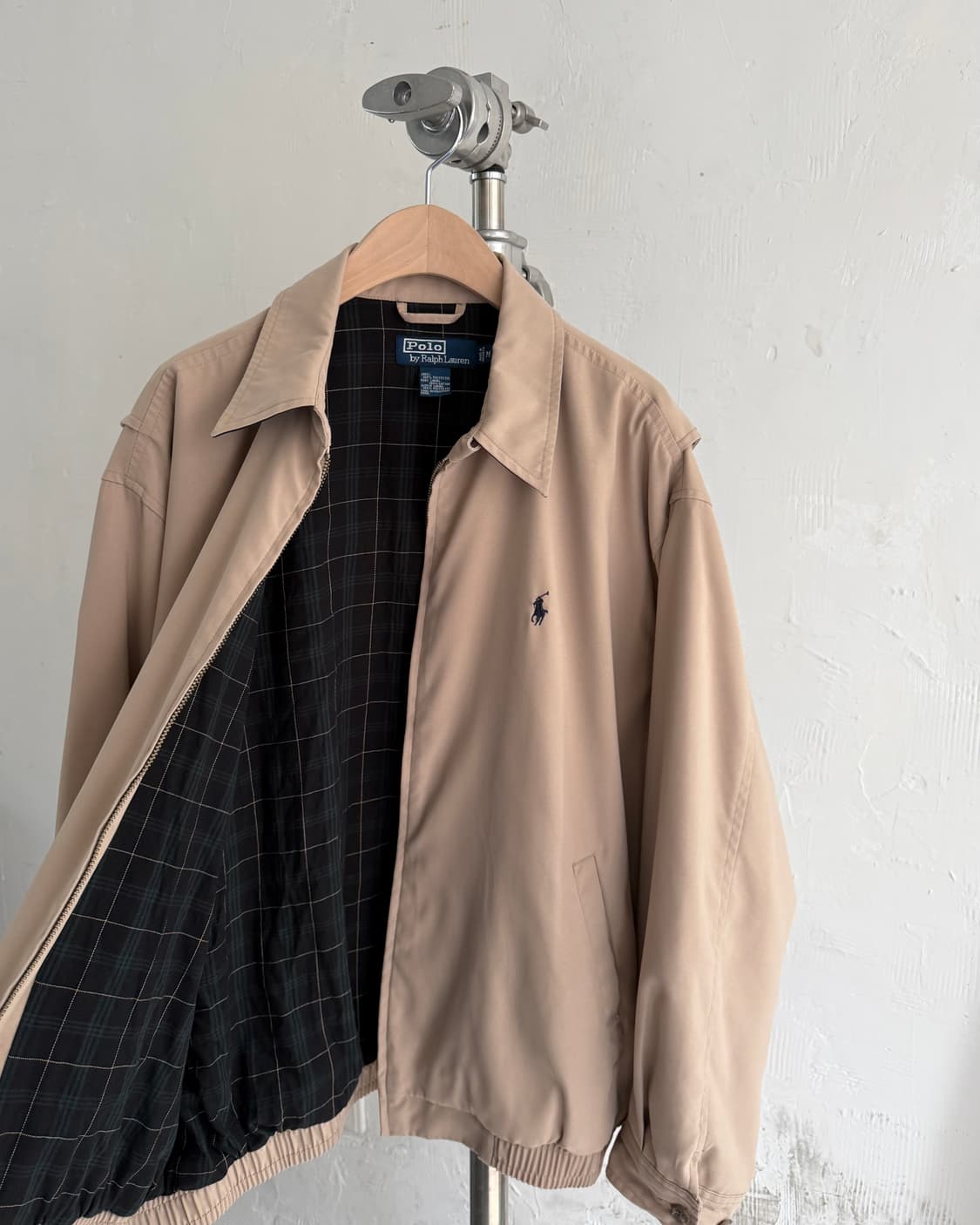 Polo 폴로 랄프로렌 안감체크 베이지컬러 폴리쉘 스윙톱 자켓 상품이미지6