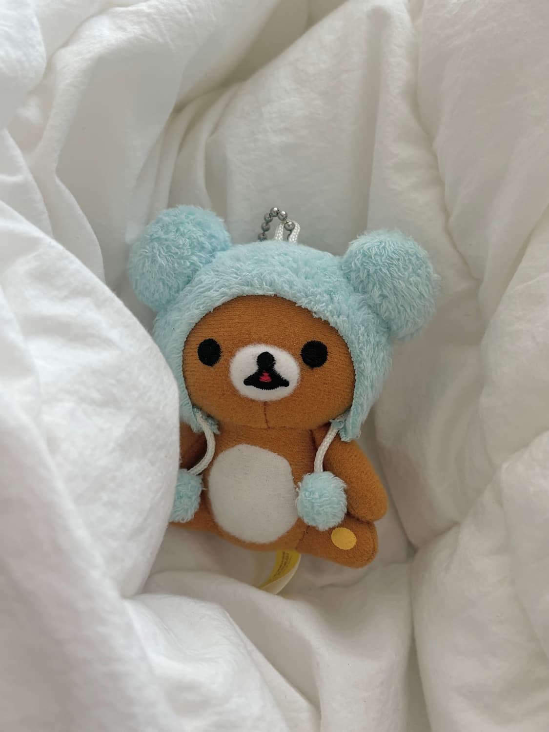 리락쿠마 모코모코 털모자 고전 인형 키링 상품이미지1