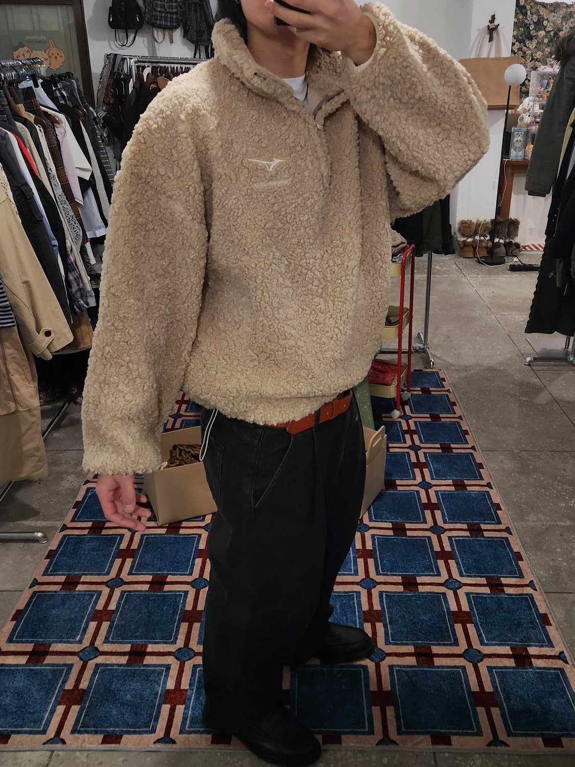 미즈노 x stu 플리스 하프 집업 (L) 신칠라 후리스 상품이미지2