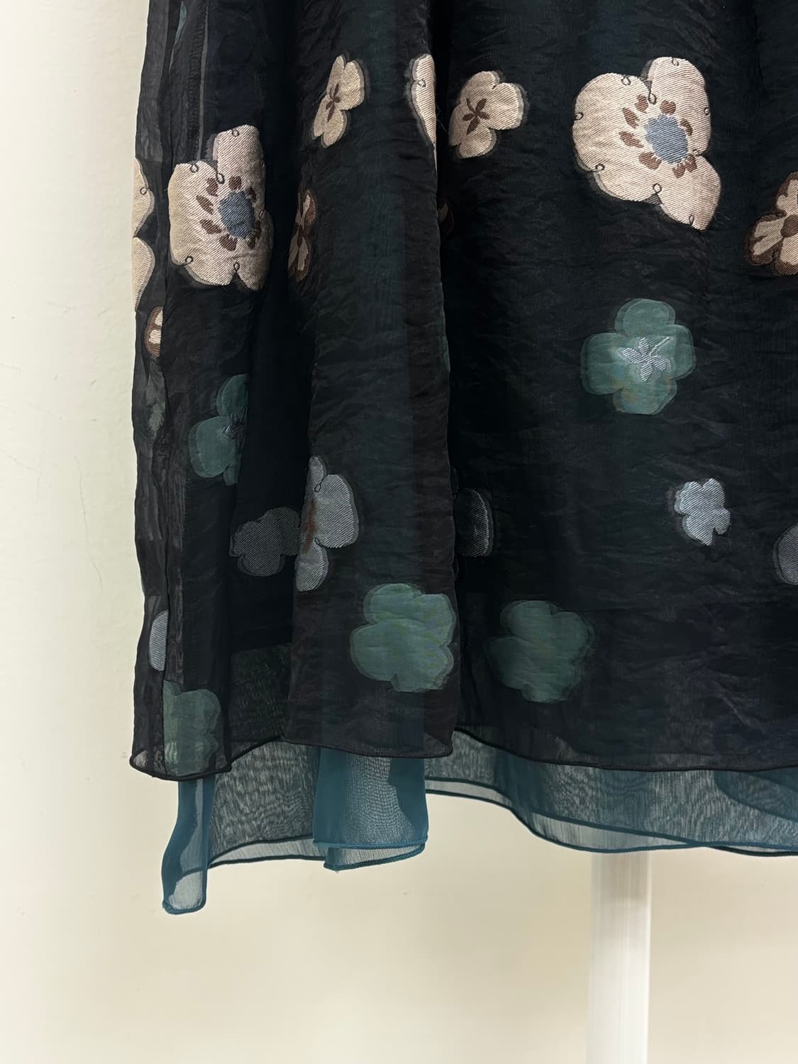 빈티지 블랙 플로럴 미디 스커트 상품이미지5