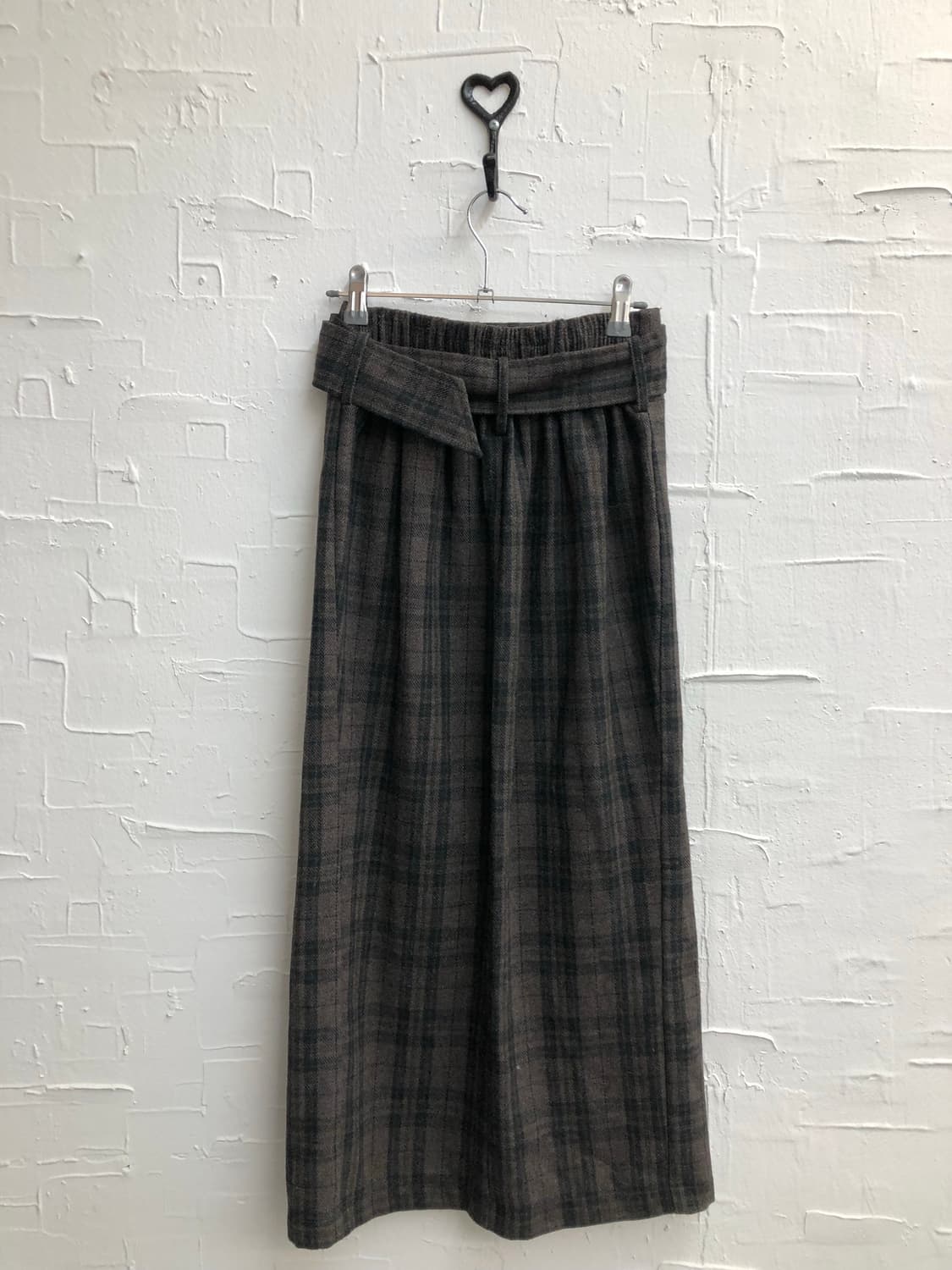 Brown vintage check skirt 상품이미지6