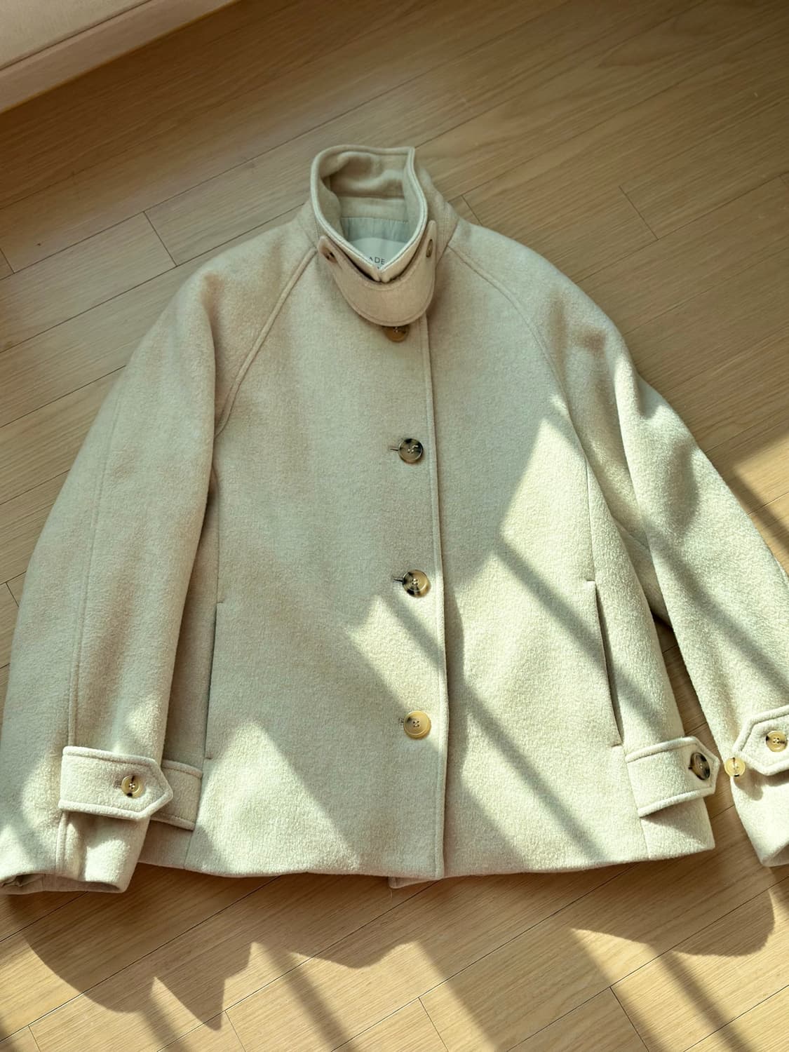 파사드패턴 캐시미어 하프코트 오트밀 S 상품이미지5