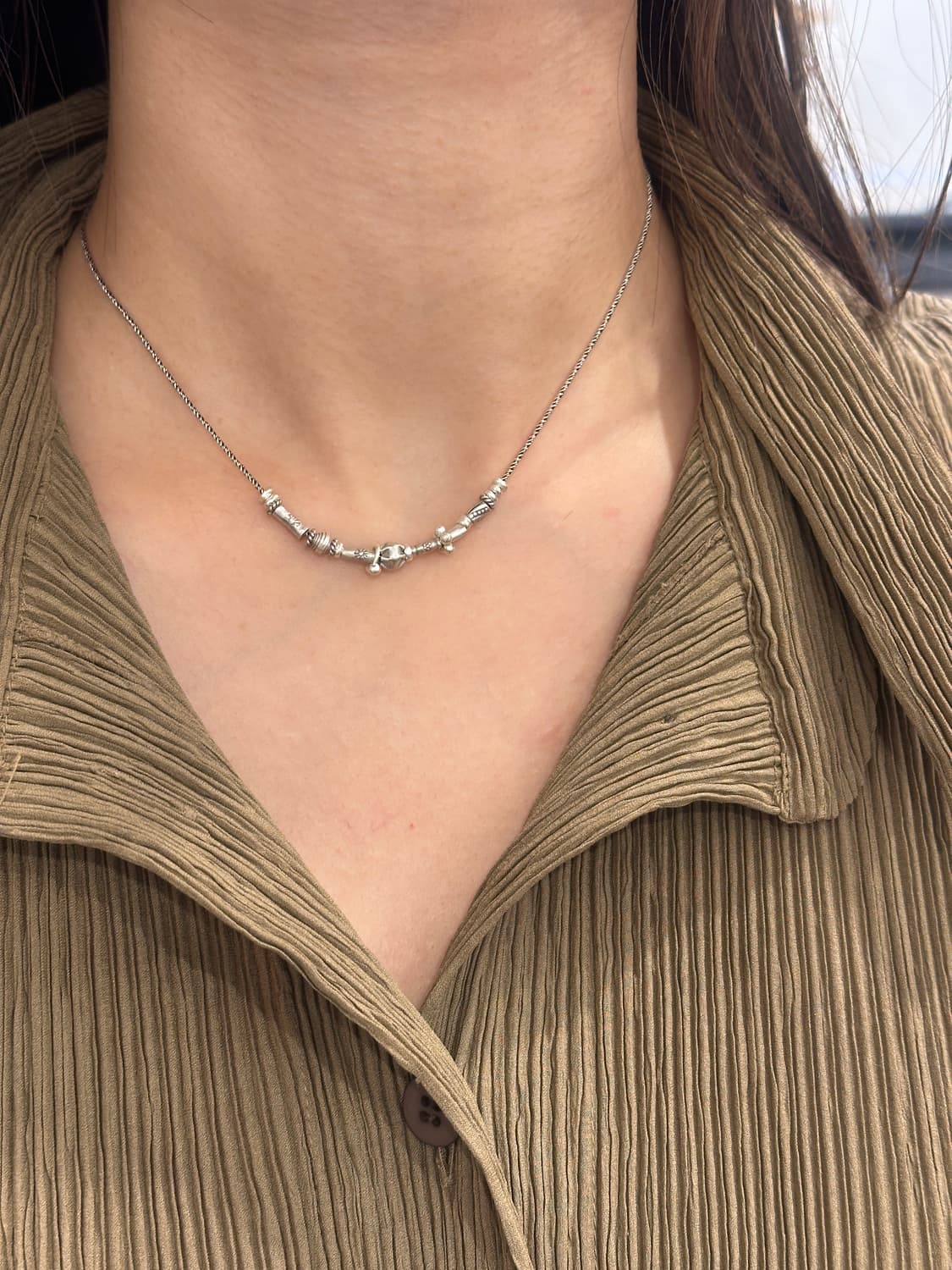 Musta karensilver mix necklace 상품이미지5