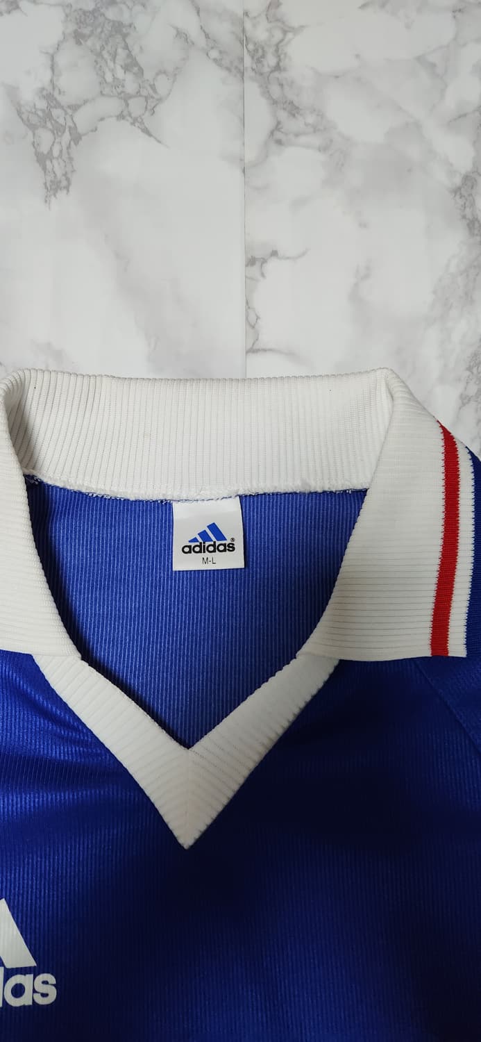98-99 프랑스 홈 기반 커스텀 아이다스 유니폼 반팔 상품이미지5