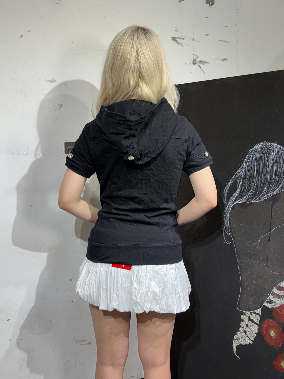 리즈리사 히메 갸루 딱붙 후드 집업 하프 져지 상품이미지10