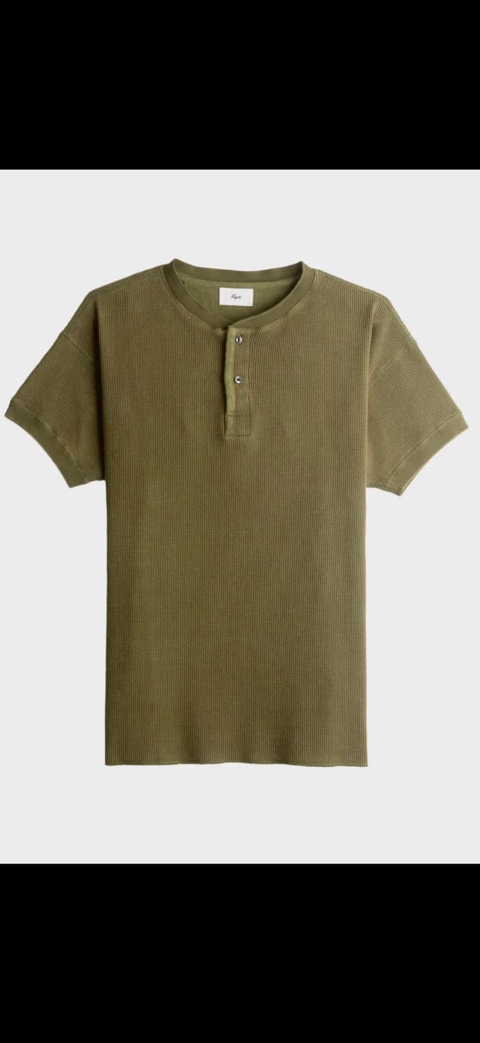 헤이스트 오리지널 써멀 니트 헨리 티 아미그린 상품이미지1