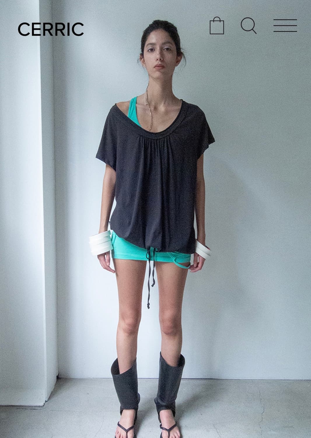 Cerric hem top - charcoal 상품이미지4