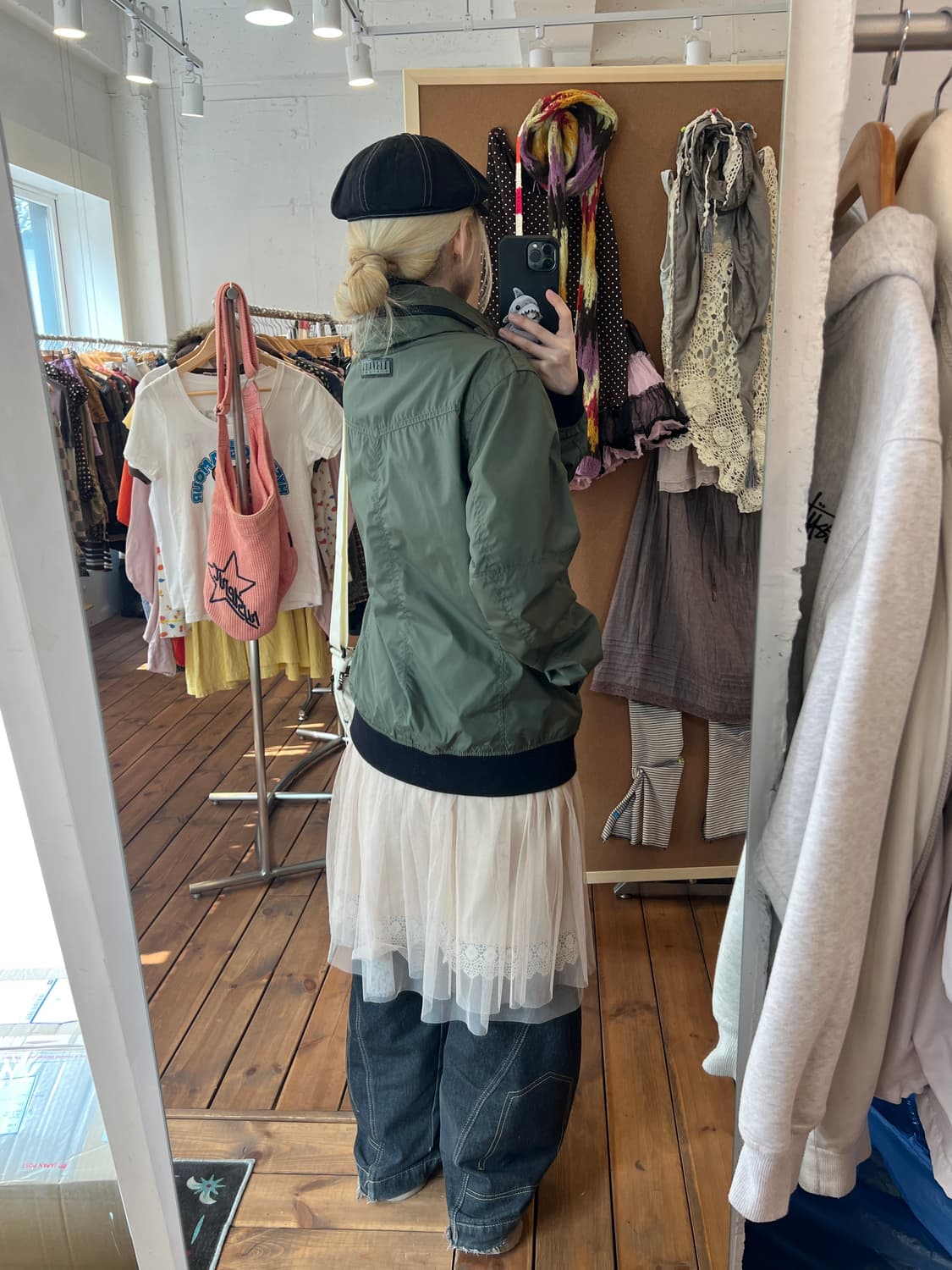 버카루 카키 나일론 자켓 상품이미지2