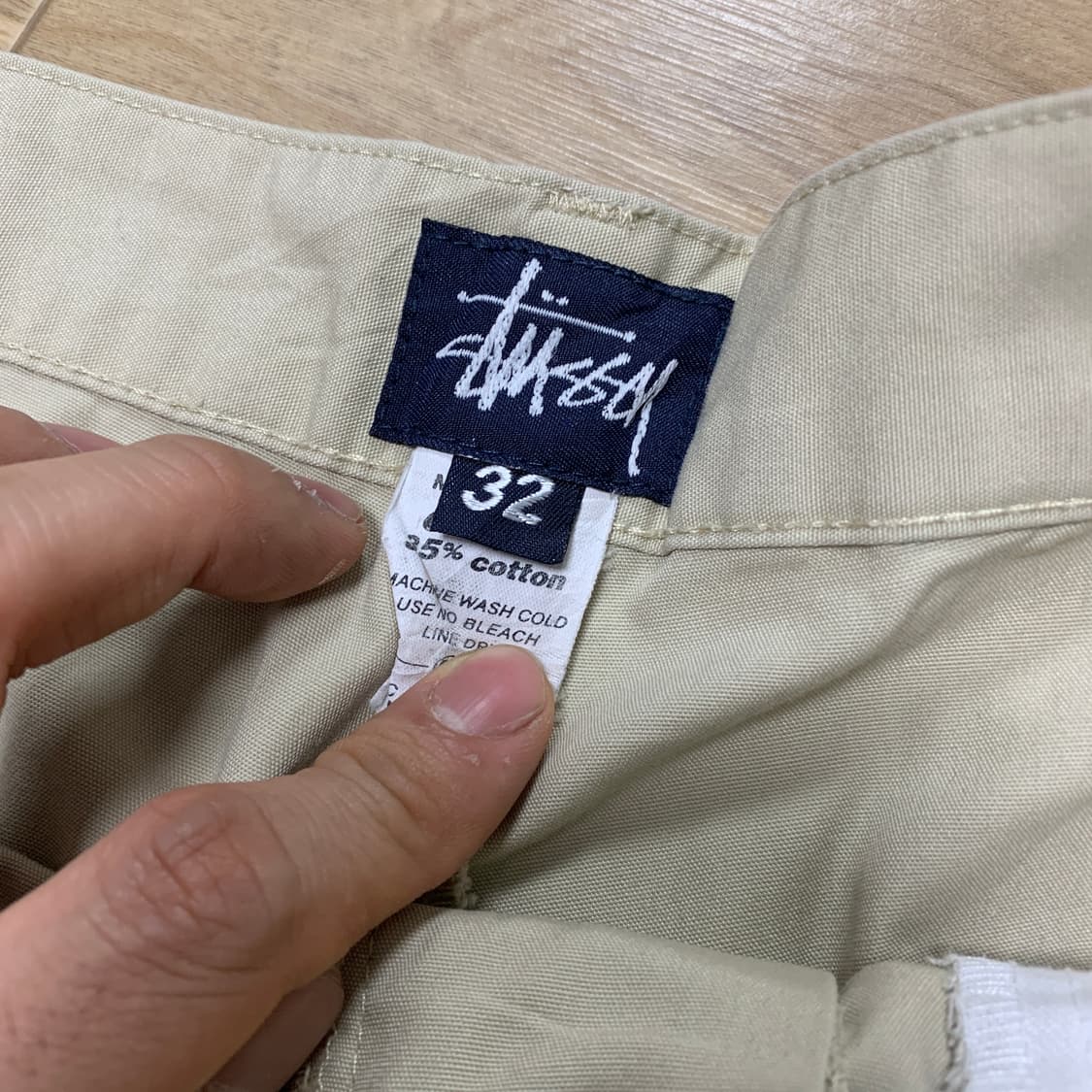 32) Stussy 스투시 90s 미국산 빈티지 카키 카고 반바지 상품이미지3