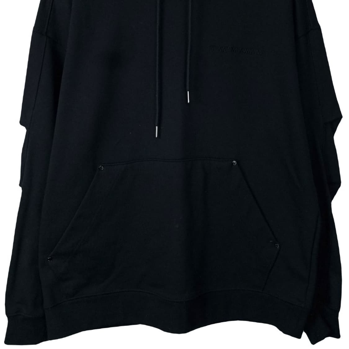 [트리밍버드] 로고 자수 오버핏 리벳 스웻 후드티 블랙 M16385 상품이미지5