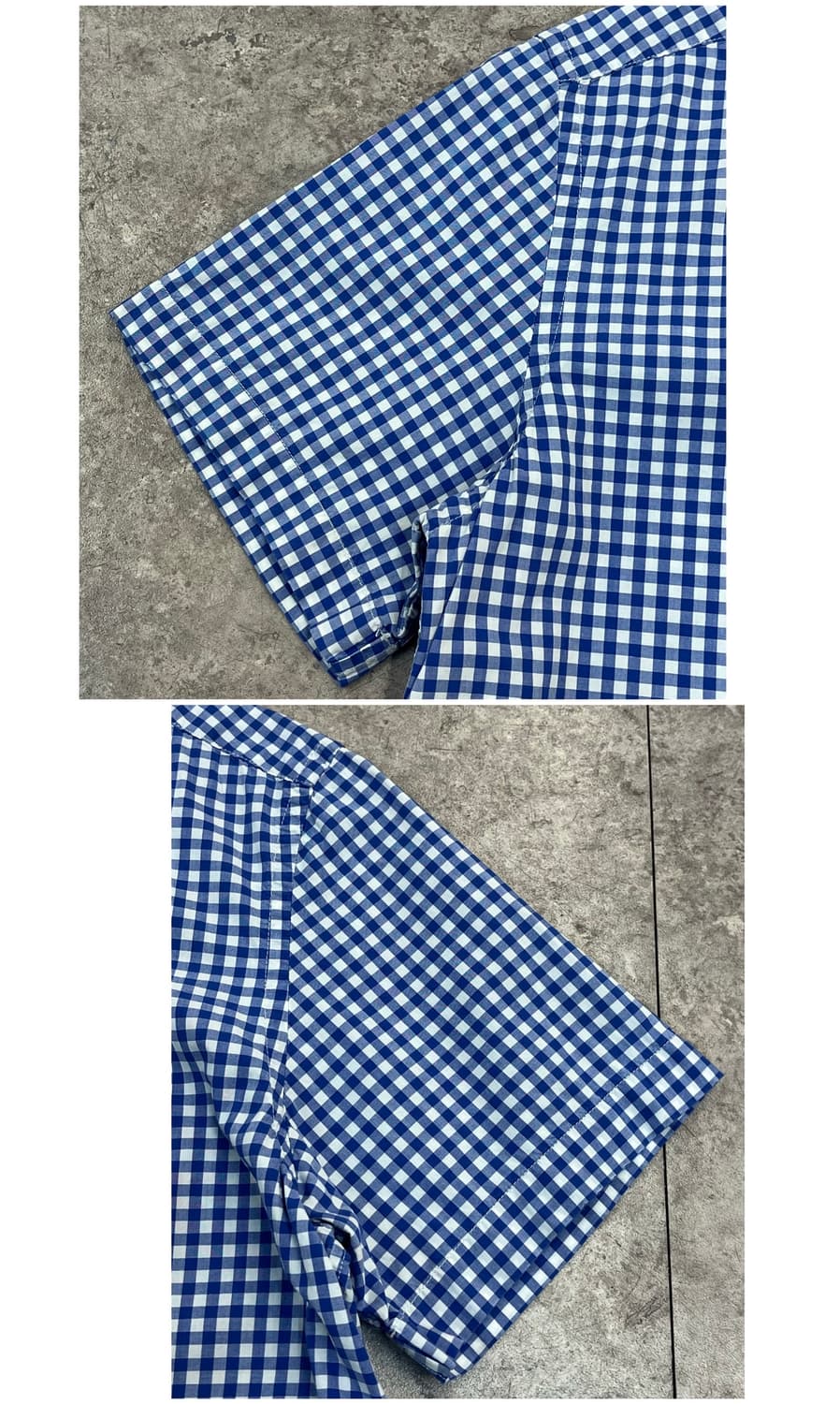 폴로 랄프로렌 깅엄 체크 반팔 셔츠 블루 XL #csz3508 상품이미지7