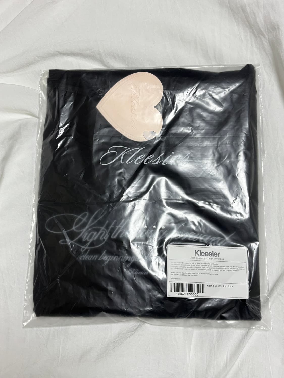 미개봉 클리시어 클린 클럽 레터 탑 블랙 상품이미지2