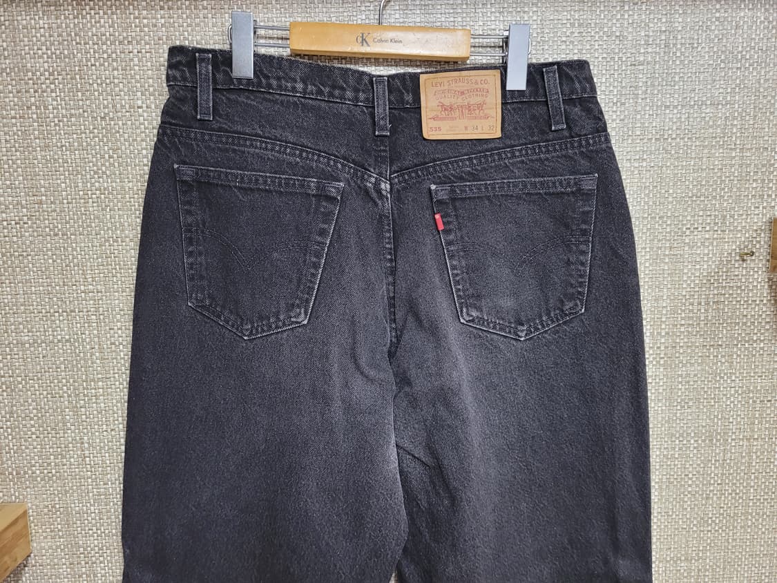 34인치 리바이스 535 빈티지 오버핏 청바지 힙합 올드스쿨 흑청 상품이미지3