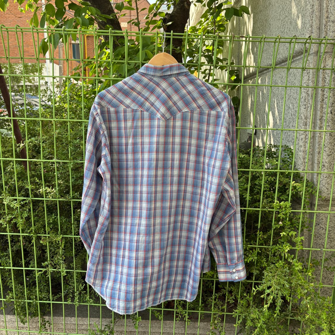 80s 랭글러 체크 웨스턴셔츠 상품이미지5