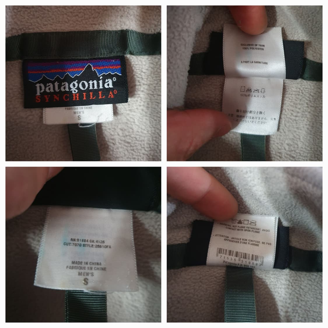 파타고니아 신칠라 후리스 풀집업 자켓 S 아이보리 상품이미지4