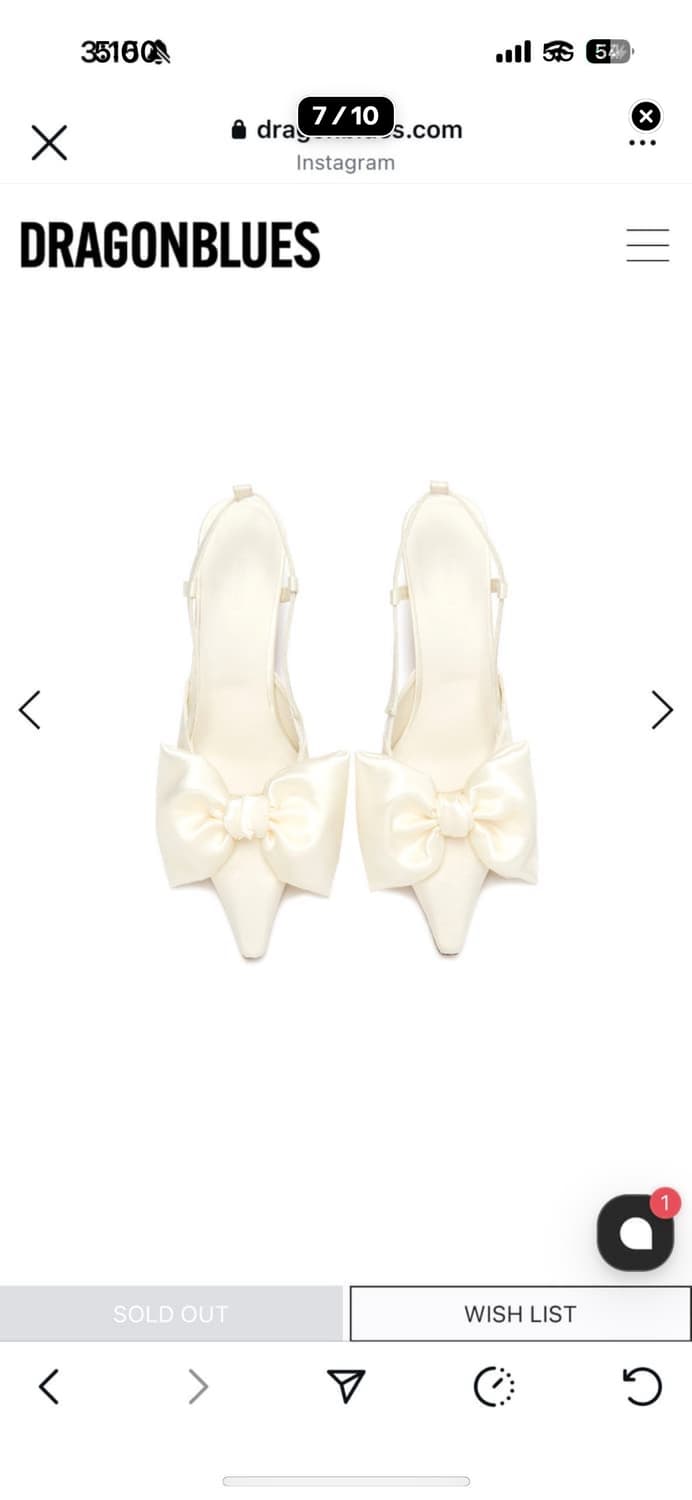 드래곤블루스 235-240 리본 슬링백 새틴 37 웨딩슈즈 상품이미지5