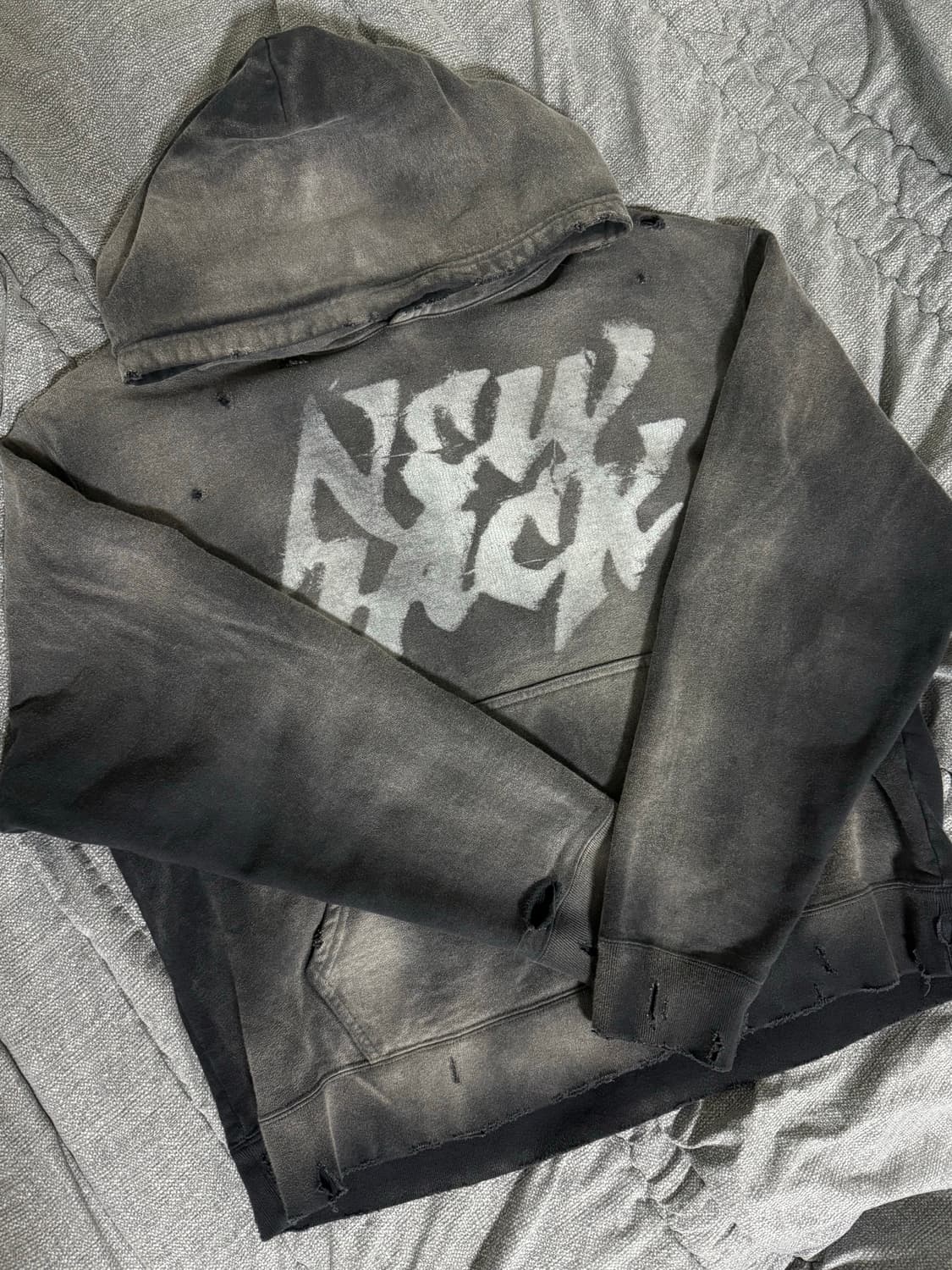 [s] kamiya 23aw destroyed printed hoodie 상품이미지1