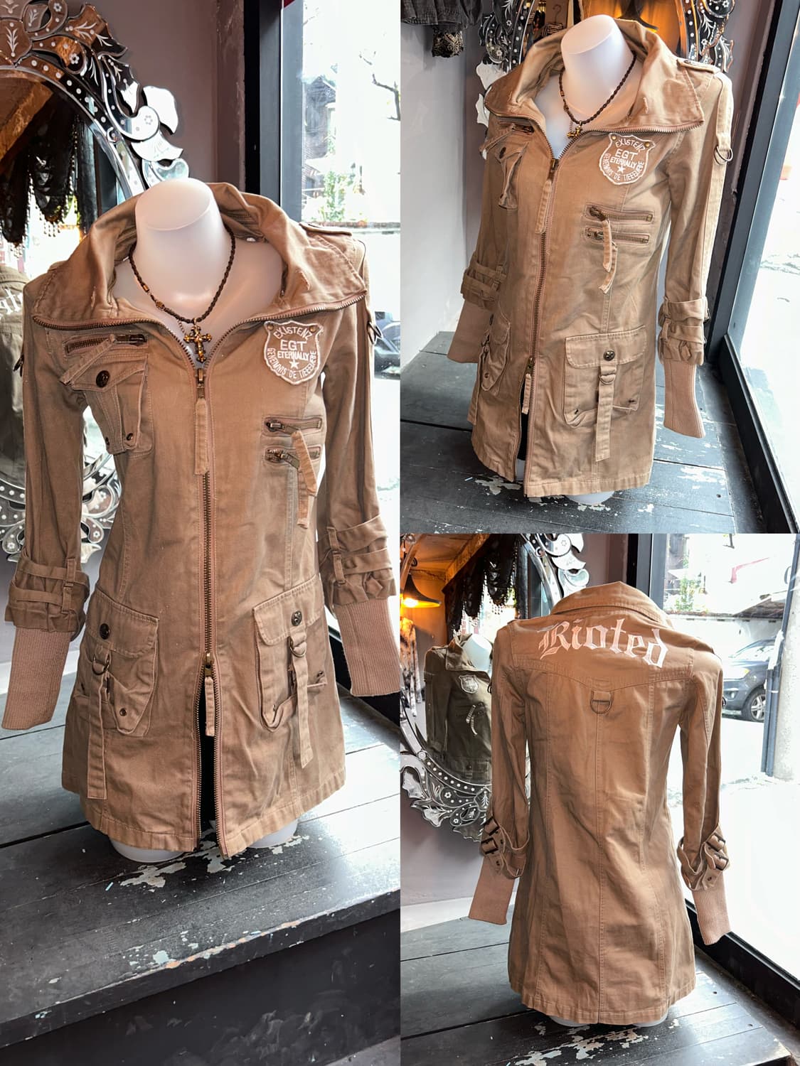 Edge Line 엣지라인 투웨이 코튼 롱 자켓 y2k펑크갸루 상품이미지7