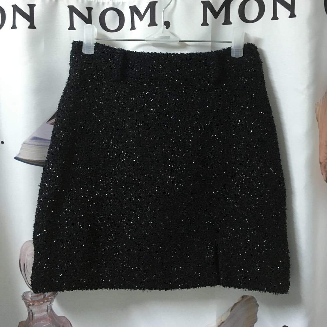 클라따 트위드 스커트 블랙 상품이미지2