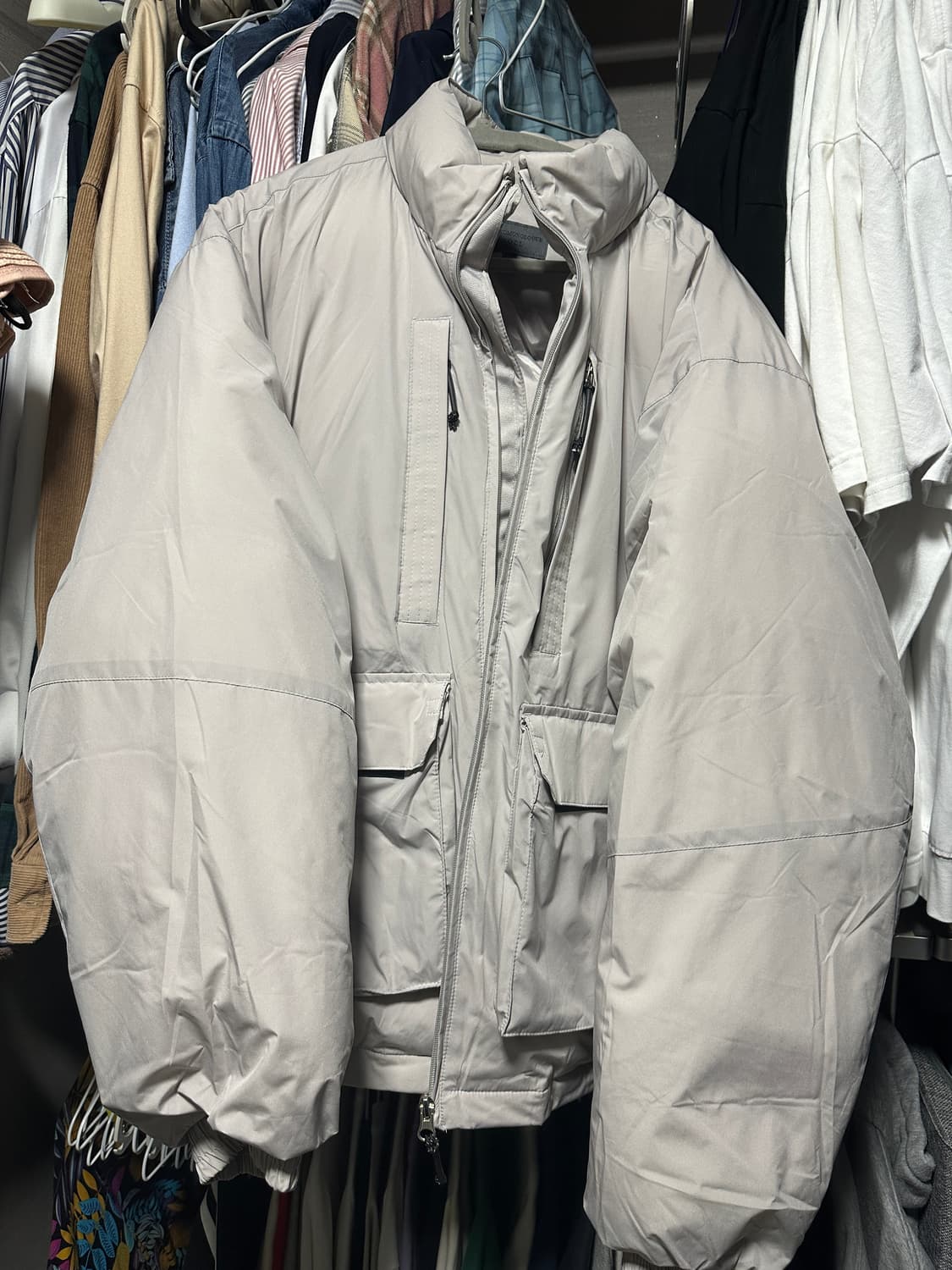 세컨모놀로그 에어 포스 다운 패딩 그레이 상품이미지1